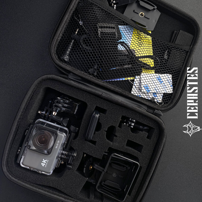 CERASTES عمل كاميرا 4K 60FPS واي فاي المضادة للاهتزاز مع شاشة التحكم عن بعد مقاوم للماء الرياضة كاميرا محرك مسجل EIS