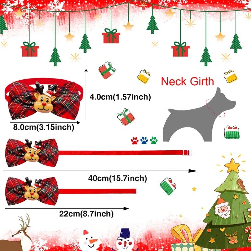 عيد الميلاد الديكور الكلب بووتيس ، الكلاب ربطة القوس Collar طوق ، هزلي الاستمالة البنود ، الحيوانات الأليفة الصغيرة الملحقات ، 10 قطعة