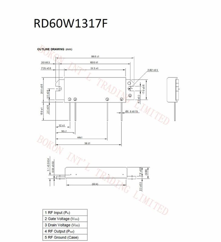 RD60W1317F 135-175MHz 30 واط/60 واط 12.5 فولت/24 فولت ل راديو المحمول RF MOSFET مكبر للصوت وحدة 135 إلى 175 ميجا هرتز الصليب مرجع RA60H1317M