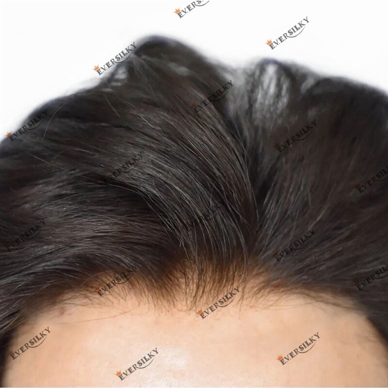 شعري طبيعي شعر مستعار للرجال V-حلقة 0.06-0.08 مللي متر PU قاعدة نظام استبدال الشعر شعر مستقيم/مموج للخيارات شقراء