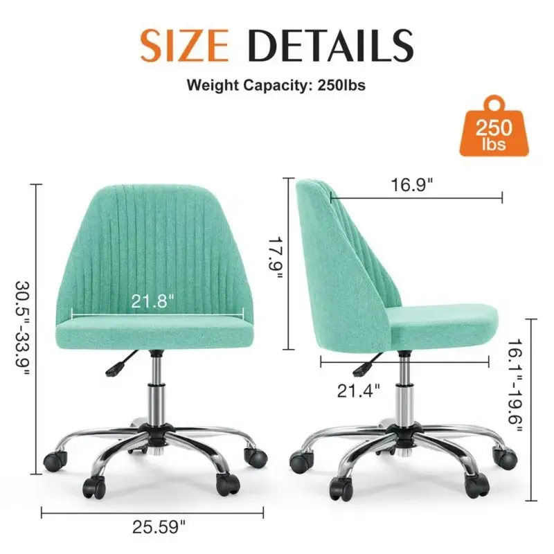 كرسي تنفيذي بدون ذراع للمكتب ، كرسي تنفيذي لطيف ، كرسي مساج ، كرسي مكتب صغير المساحة