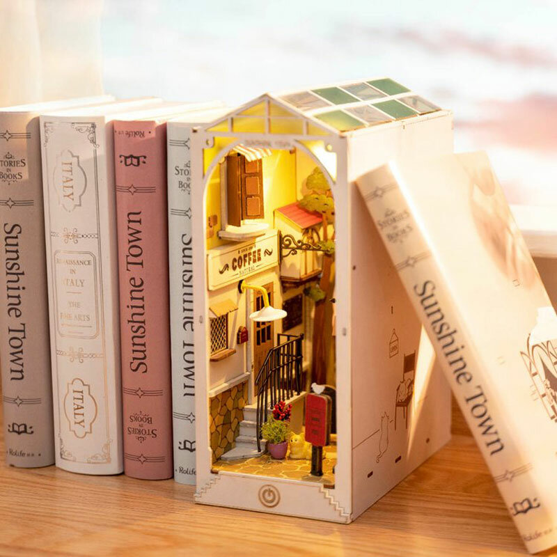 Robotime Rolife كتاب نوكس سلسلة قصص في الكتب 4 أنواع لتقوم بها بنفسك خشبية مصغرة منزل الأثاث ساكورا Densya TGB01 دروبشيبينغ