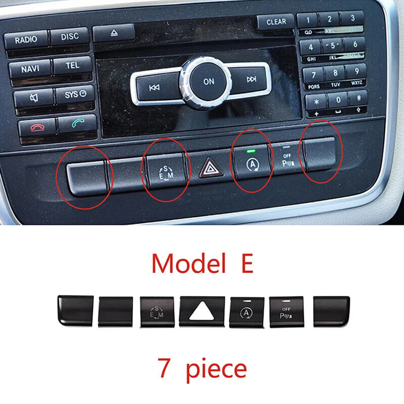ملصق ديكور داخلي للسيارة لمرسيدس بنز ، التصاق قوي ، GLA ، CLA ، A ، B ، Class ، أزرار وحدة التحكم المركزية