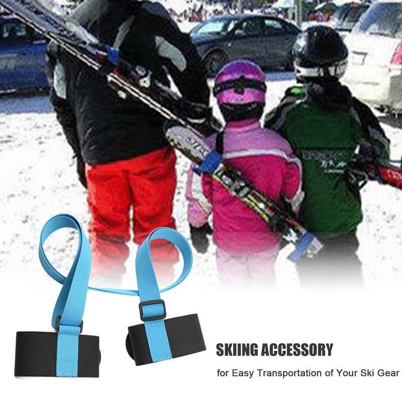 حزام تزلج وحامل عامود ، حزام تزلج متعدد الوظائف ، مقاوم للماء ، حزام نقل للتزلج مع وسادات إيفا للتزلج والمشي لمسافات طويلة