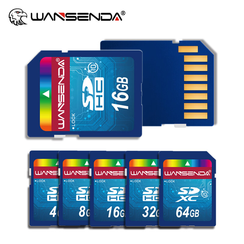 بطاقة SD كاملة الحجم وانسيندا بسعة حقيقية 4 جيجا بايت 8 جيجا بايت 16 جيجا بايت 32 جيجا بايت 64 جيجا بايت بطاقة ذاكرة بطاقة ذاكرة لأجهزة الكمبيوتر المحمولة الرقمية التخزين