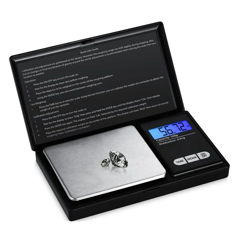 100 جرام 200 جرام 500 جرام x 0.01 جرام الرقمية مطبخ مقياس مجوهرات الذهب التوازن الوزن جرام LCD جيب ميزان إلكتروني الترجيح