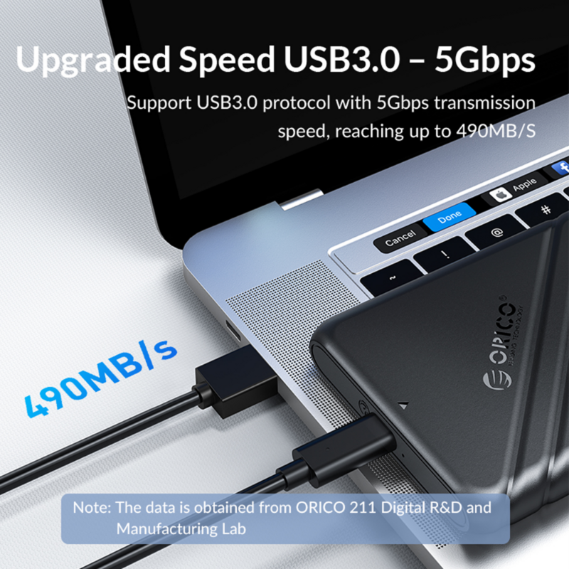 ORICO قالب أقراص صلبة 2.5 SATA إلى USB 3.0 محول صندوق القرص الصلب 5 6Gbps HDD وسيط تخزين ذو حالة ثابتة/ القرص الصلب الضميمة دعم UASP لأجهزة الكمبيوتر المحمول