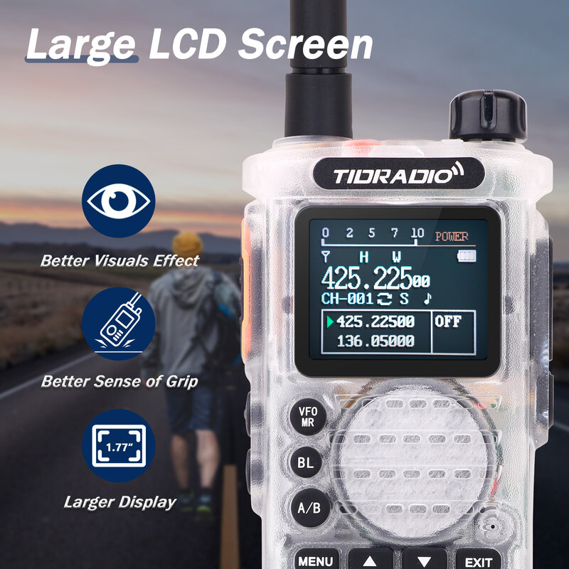 TIDRADIO-جهاز اتصال لاسلكي احترافي ، H8 ، 10 واط ، راديو طويل المدى إلى الطريق ، NOAA ، VOX ، تطبيق هاتف قابل للبرمجة ، قابل للبرمجة