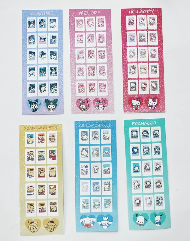 جديد Sanrio الكرتون لطيف الأسرة جمع سلسلة غو بطاقة الليزر الملونة حساب اليد ملصقا الديكور Diy بها بنفسك ورقة المواد