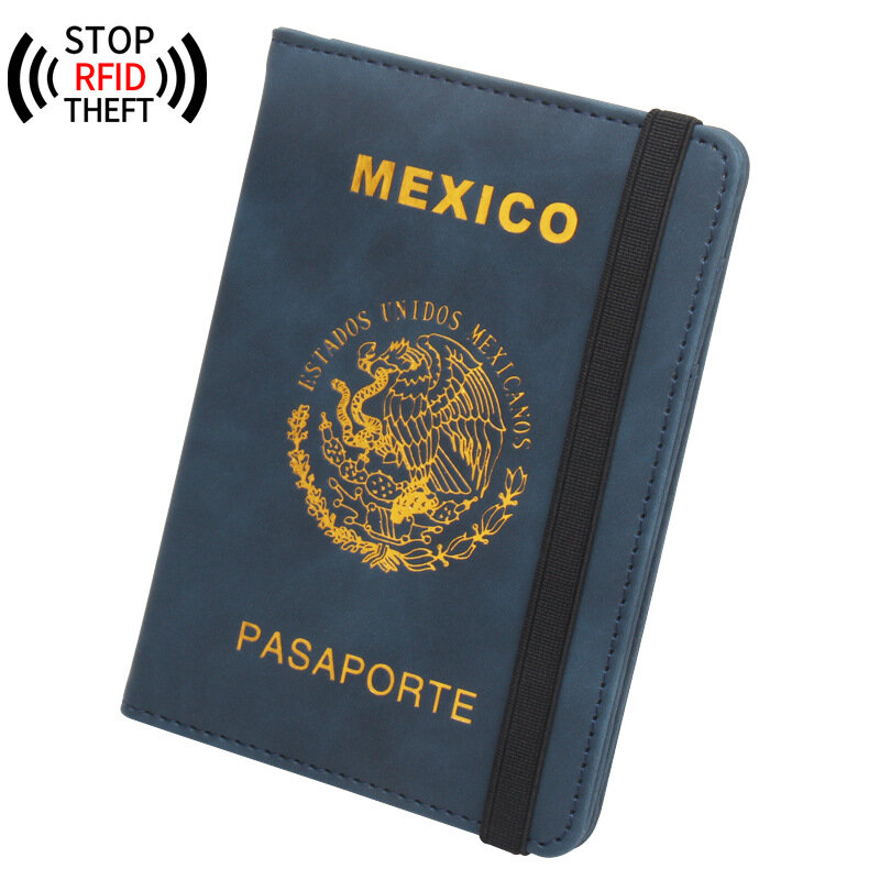 غطاء جواز السفر للسفر ، حافظة جواز السفر ، حامل بطاقات التذاكر ، محفظة السفر ، جودة Pu ، حافظة متعددة الوظائف ، نقش الاسم متاح ، تتفاعل المكسيك
