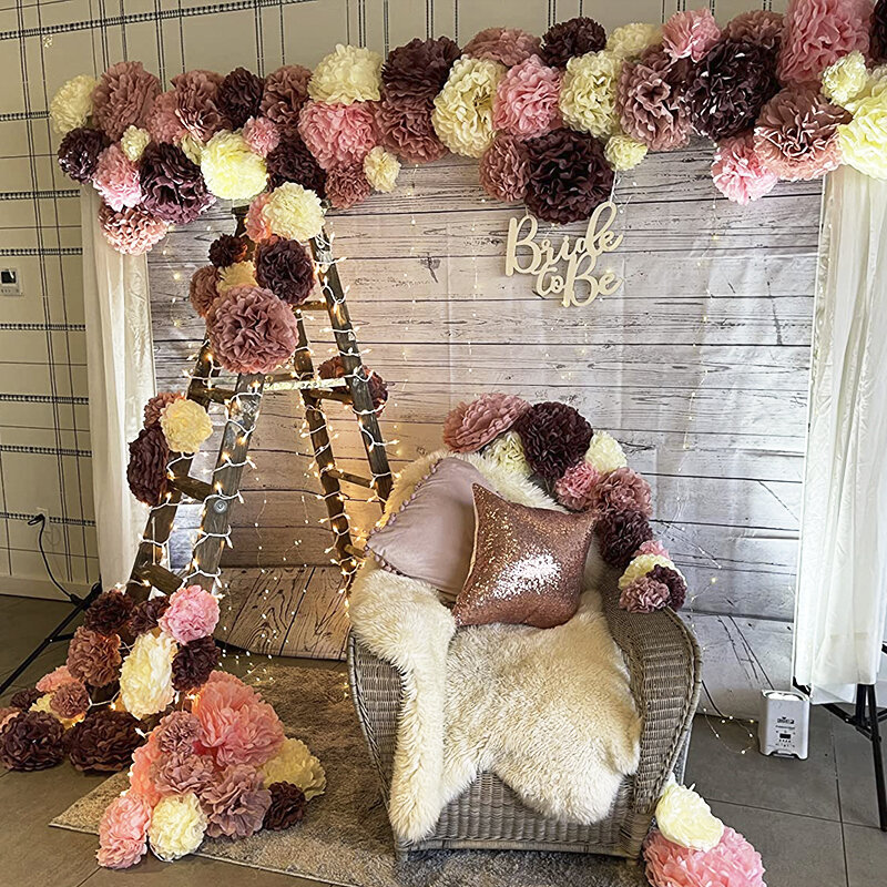 اليدوية الأنسجة الأزهار حفلة كرة زهرية ورق تزيين بوم بوم الزفاف ديكور استحمام الطفل عيد ميلاد لصالح ديكور