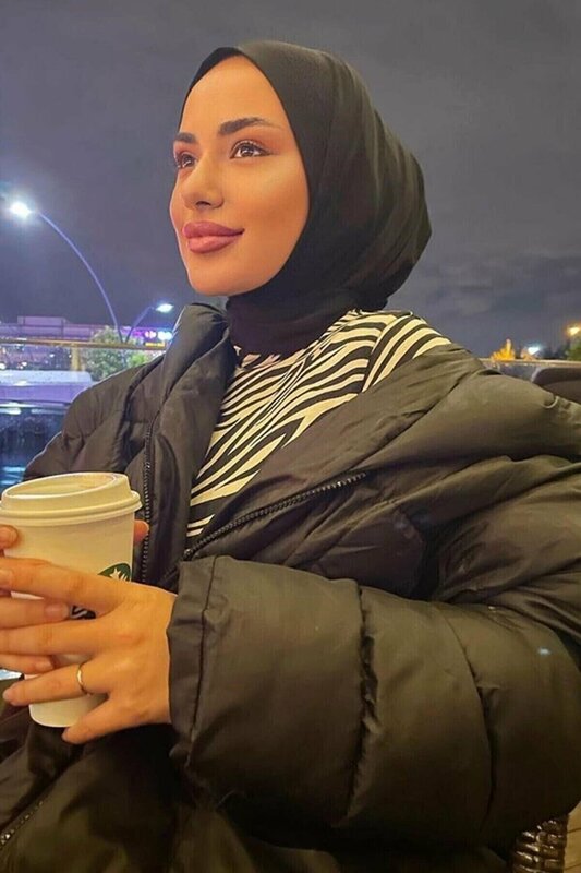 Women's Hijab Black Snap Neck Scarf Hijap Bone Model Scarf Shawl Shawl