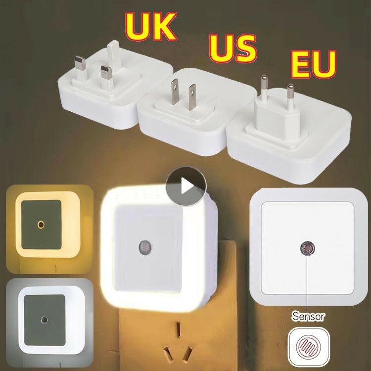 الذكية LED ليلة ضوء التحكم الاستشعار ، الاتحاد الأوروبي ، المملكة المتحدة ، الولايات المتحدة التوصيل ، أضواء الجدار الصغيرة لغرفة النوم ، المدخل ، الممرات ، الدرج ، مصباح السرير
