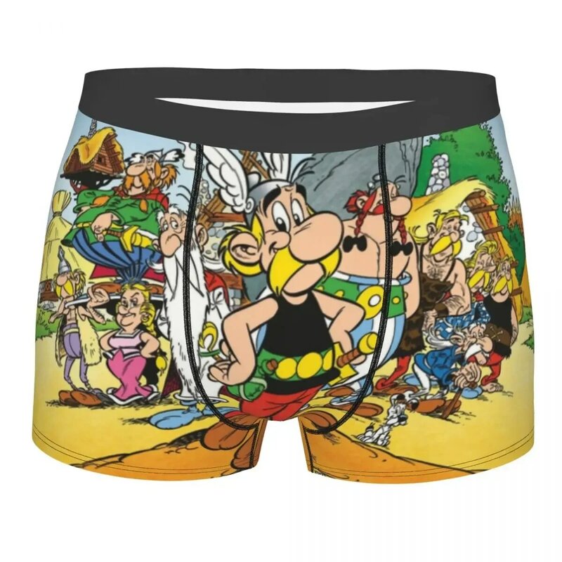 الرجال أنيمي أستريكس و Obelix الملابس الداخلية تمتد ، الكرتون الملاكم ، ملخصات ، السراويل الداخلية الناعمة