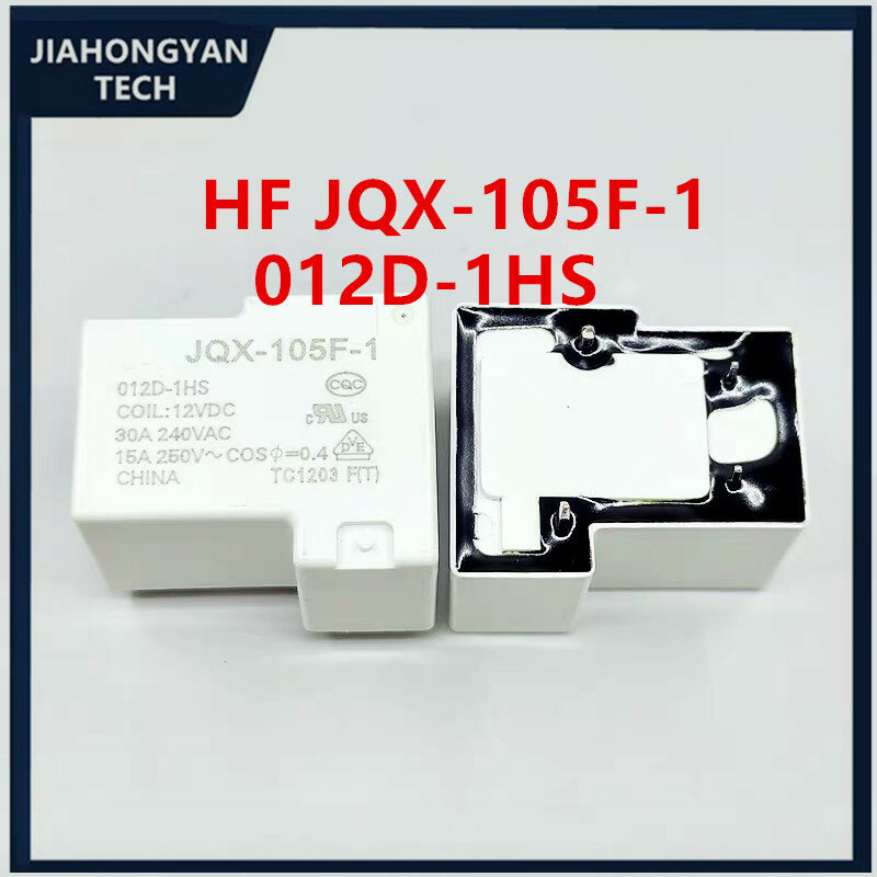 مجموعة التتابع الأصلي من مفتوحة عادة ، 12 فولت ، 24 فولت ، 30A ، HF-JQX-105F-1 ، 012D-1HS ، JQX-105F-1 ، 024D-1HS ، 2 قطعة ، 5 قطعة
