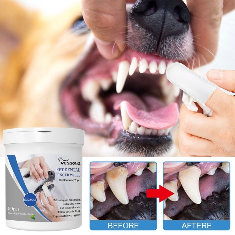 كلب مناديل تنظيف الأسنان قفازات الأصابع أدوات العناية بالأسنان جرو العملية