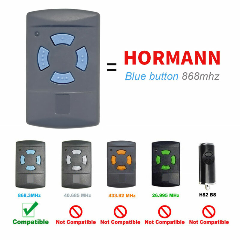 استنساخ باب هورمان المرآب عن بعد ، أمر الباب ، جهاز إرسال محمول باليد ، ، MHz ، HSM4 ، HSM2 ، HSE2 ، HSE4 ، HS4