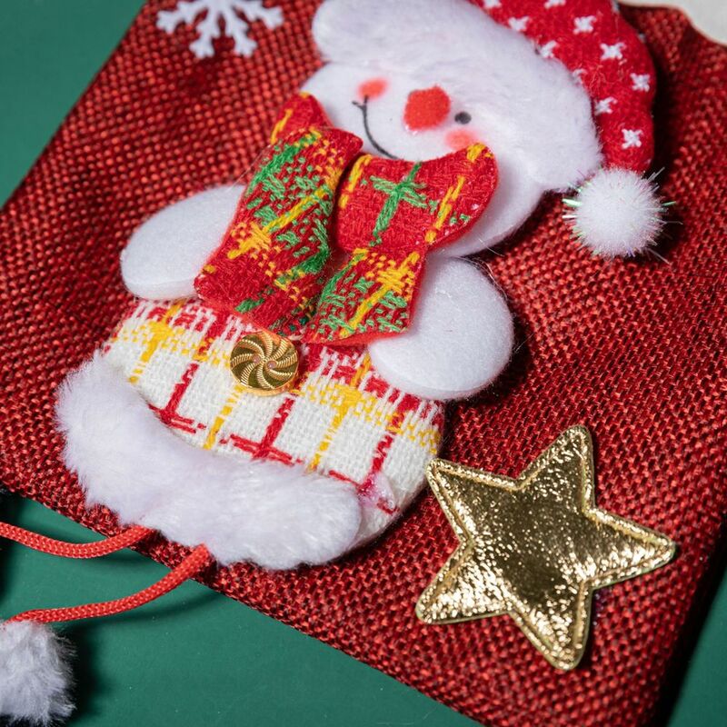 حقيبة زينة عيد الميلاد للأطفال ، زخرفة الحفلات مع حلية مقبض ، حقيبة الحاضر ، كيس هدية ، أكياس الحلوى ، حقيبة حمل للأطفال
