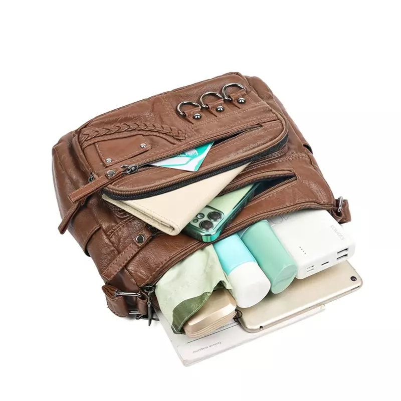 محفظة جلدية متعددة الجيوب للنساء ، حقائب يد عتيقة فاخرة للسيدات ، حقائب كتف كروس ، جودة عالية ،