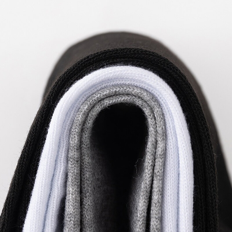 جوارب رياضية قصيرة شبكية قطنية جيدة التهوية للرجال ، بلون واحد ، أسود ، أبيض ، بسيط ، متعدد الاستخدامات ، كاجوال ، 5 أزواج في اللوت