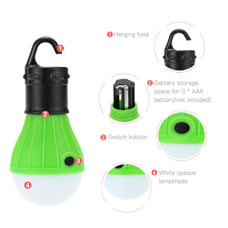مصغرة LED متعددة الوظائف مصباح خيمة مصباح ليد لمبة الصيد في الهواء الطلق التخييم الأرض معلقة مصباح محمول المحمولة
