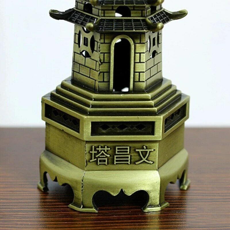 فنغ شوي سبيكة نموذج ثلاثية الأبعاد ، الصينية ونتشانغ معبد برج الحرف ، تمثال تذكارية ، ديكور المنزل ، الحرف اليدوية المعدنية ، 9 مستويات