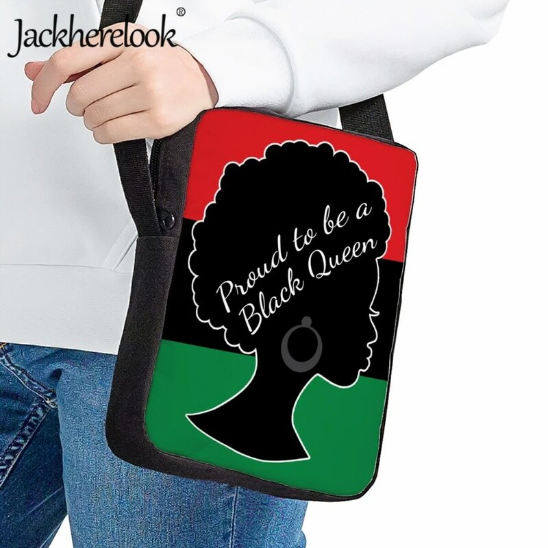 حقائب كروس للنساء من Jackherelook حقيبة كتف بطباعة على شكل فتاة سوداء أفريقية أنيقة للسيدات حقيبة ساعي البريد للتسوق