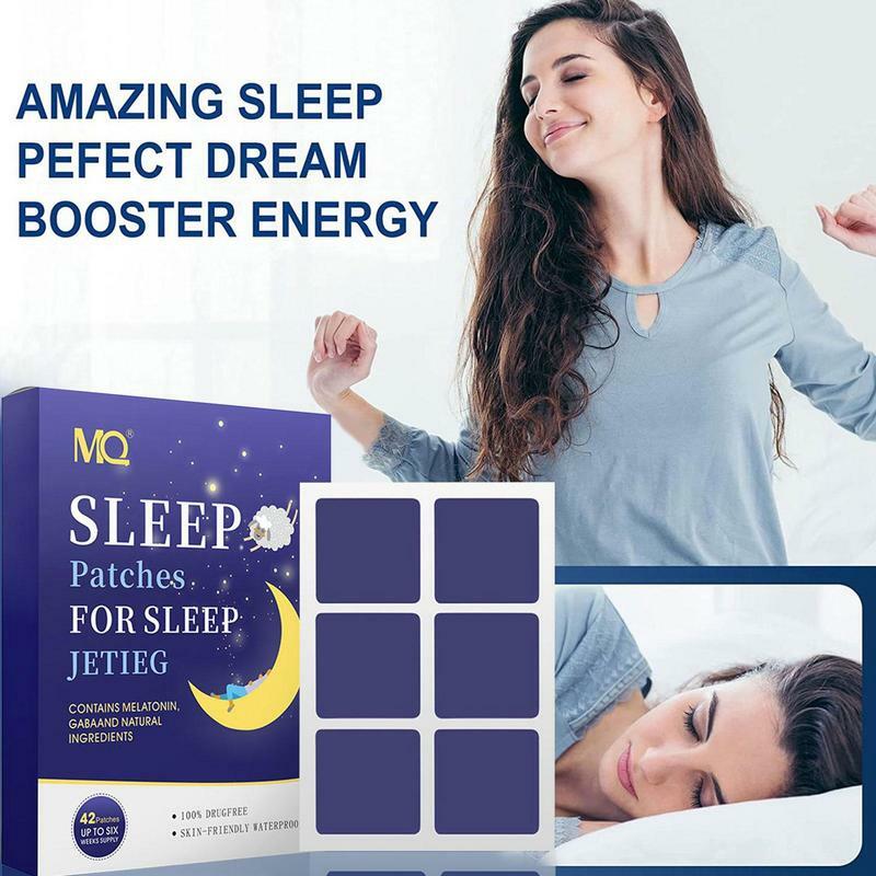 ملصقات النوم للبالغين 42 قطعة ملصقات تخفيف القلق تقليل الضغط الصداع الوهن العصبي اللدائن مهدئا الجسم الاسترخاء
