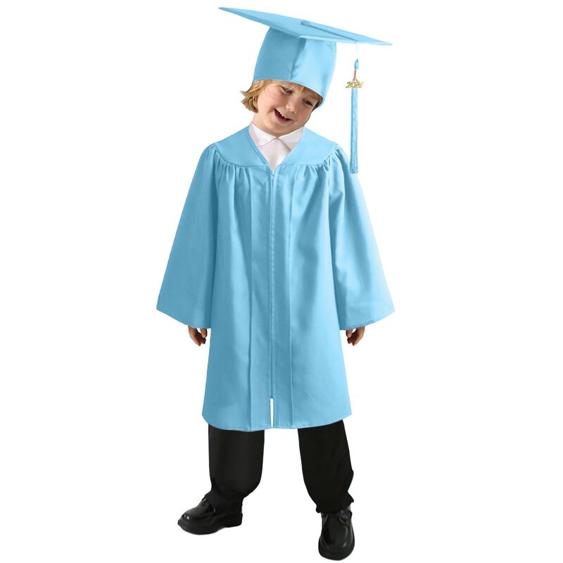 زي التخرج للأطفال ، أطفال رياض الأطفال ، ملابس طفل صغير ، ثوب قبعة ، تخرج مرحلة ما قبل المدرسة ، زي المهرجان