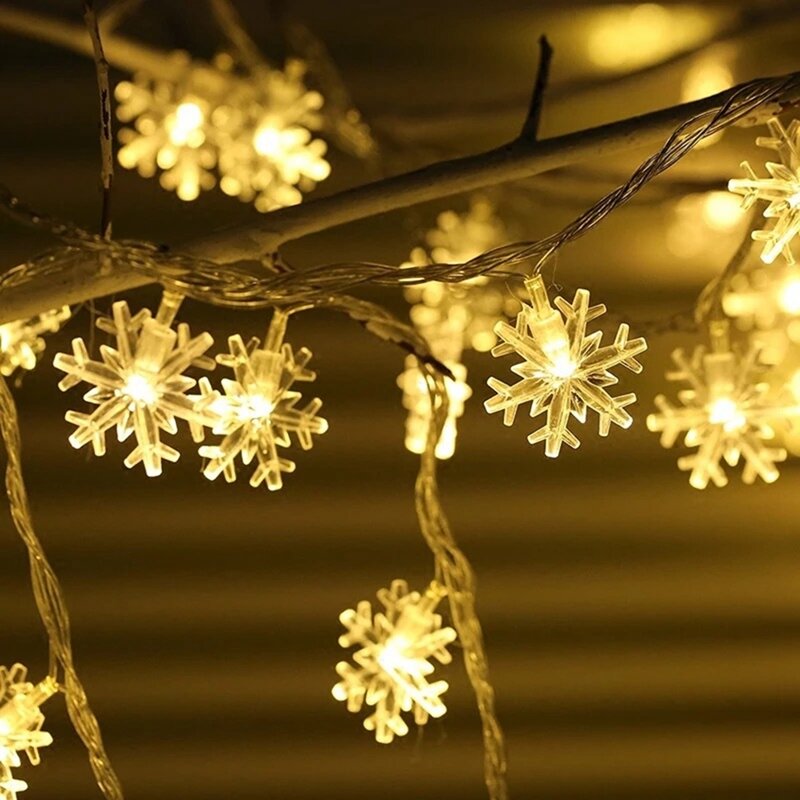 في الهواء الطلق ندفة الثلج LED ضوء سلسلة ، ديكور حديقة عيد الميلاد ، ديكور الإضاءة عطلة ، ديكور الزفاف ، دائم ، 1.5 متر ، 10 مصباح
