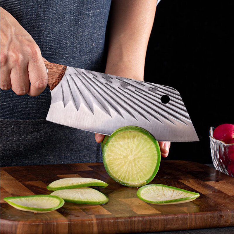 المهنية الصينية سكينة مطبخ للطهاة مجموعة اللحوم الأسماك تقطيع قطاعة الخضراوات اليد مزورة الفولاذ المقاوم للصدأ جزار الساطور سكين