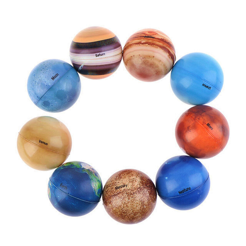 لعبة كرة النظام الشمسي للأطفال ، تخفيف التوتر ، كرة نطاطة ، كرة أرضية ، ثمانية كواكب ، كرة قمر ونجمة ، نجمة طباعة