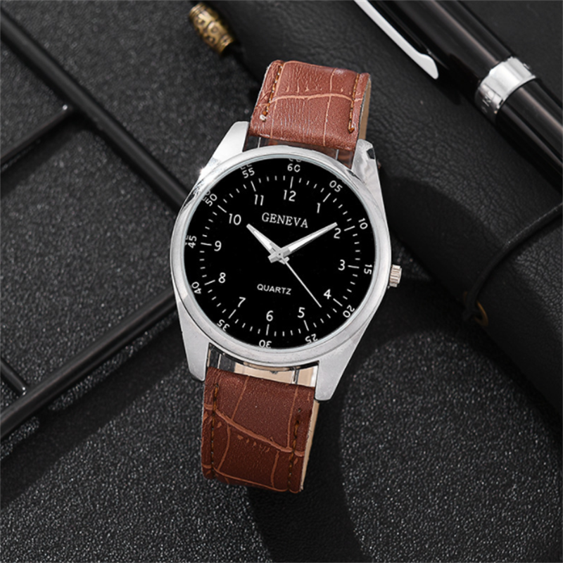 ساعة رجالية الأعمال حزام ساعة رجالية كوارتز ساعة جلدية باند كوارتز ساعة معصم هدية
