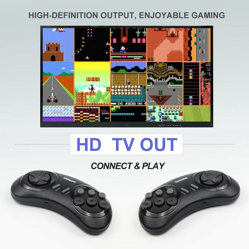 لعبة فيديو وحدة التحكم 16 بت MD ل Sega Genesis المدمج في 1500 ألعاب لوحة ألعاب لاسلكية تحكم HDMI متوافق TV لعبة لاعب