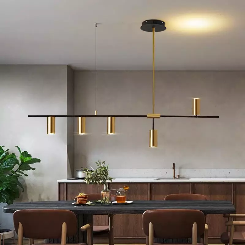 ثريا LED حديثة بسيطة على الطراز الاسكندنافي ، ثريا طويلة الشريط ، إضاءة لغرفة المعيشة ، ديكور المطعم
