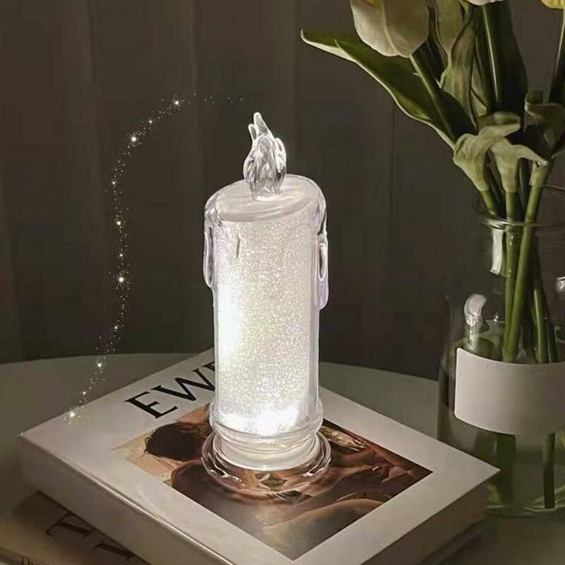 عديمة اللهب LED ضوء شمعة مصباح الإلكترونية مع قاعدة شفافة البلاستيك عيد الميلاد الحدث الشاي ضوء ديكور المنزل
