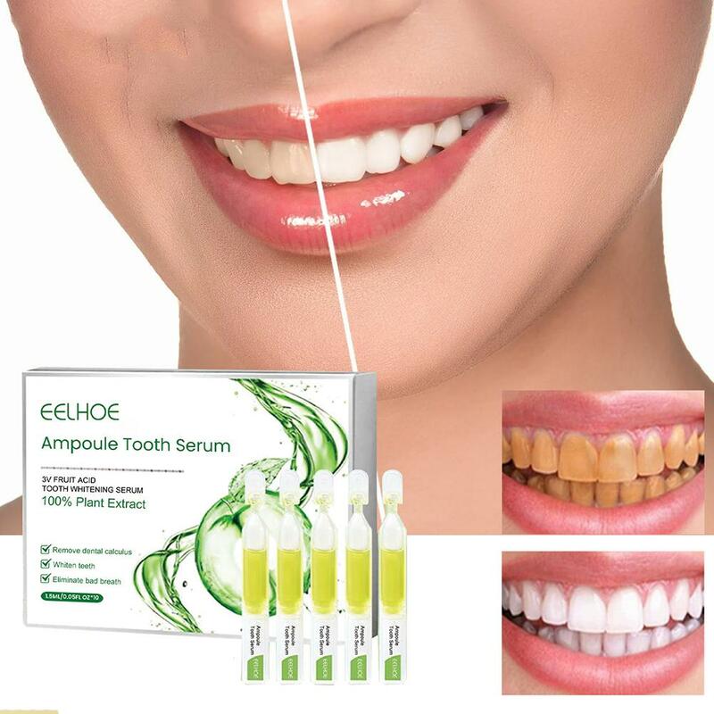 تبييض الأسنان جوهر 10 قطعة التنظيف العميق الطبيعي أمبولة معجون الأسنان مبيض الأسنان العناية بصحة الفم النعناع نكهة
