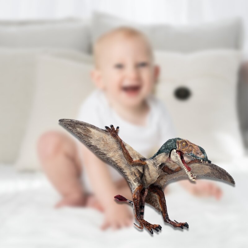 HUYU 1 قطعة ألعاب الديناصورات شخصيات واقعية بلاستيكية التيروصوريا طفل متحرك الفم