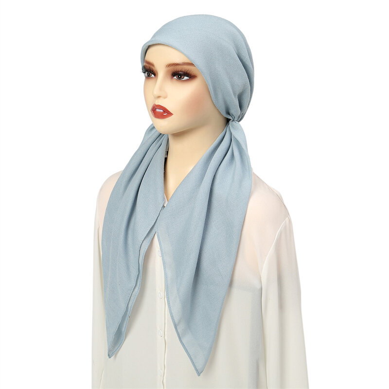 عمامة الحجاب مسلم أحادي اللون للنساء ، قبعة قبل تعادل ، غطاء الذيل الطويل ، قبعة الكيماوي ، وشاح رئيس فقدان الشعر ، بينيس التفاف