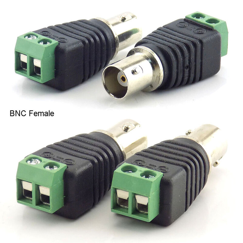 1 زوج BNC موصل ذكر اقناع Cat5 إلى BNC أنثى التوصيل تيار مستمر محول Balun موصل ل CCTV كاميرا اكسسوارات Led قطاع أضواء