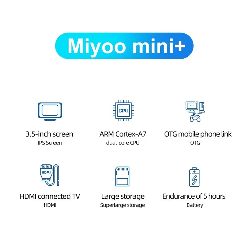 MIYOO جهاز تحكم صغير محمول ريترو V2 ميني + بوصة شاشة IPS كلاسيكي هدية نظام لينكس
