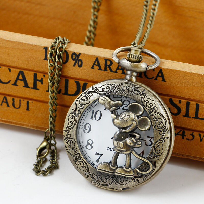 الأطفال الكرتون كوارتز ساعة الجيب قلادة قلادة خمر موضوع هدية reloj دي بولسيلو
