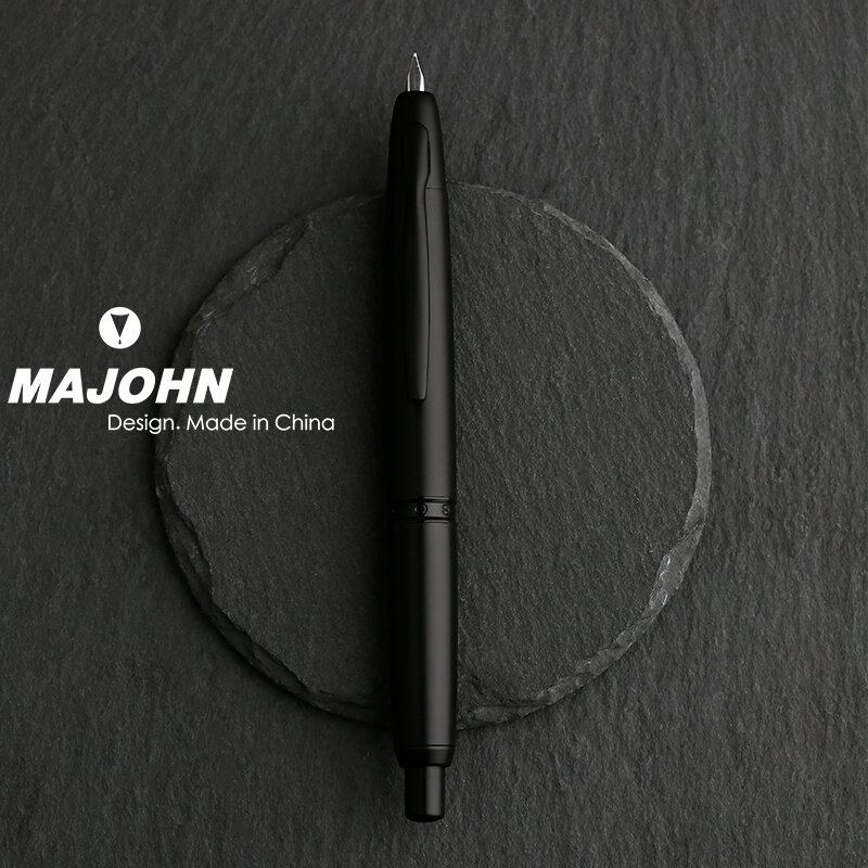 بسلاسة العلامة التجارية MAJOHN A1 ريترو ماتي الأسود قابل للسحب قلم حبر 0.4 مللي متر اضافية غرامة بنك الاستثمار القومي الصحافة الحبر أقلام للكتابة القرطاسية
