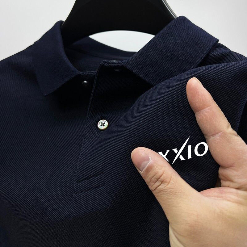 قميص بولو بأكمام قصيرة وطية صدر للرجال ، ملابس صيفية غير رسمية ، علامة تجارية عالية الجودة ، اتجاه الأعمال
