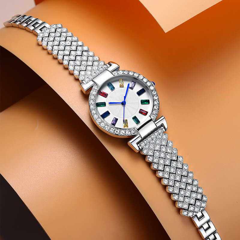 ساعة نسائية كبيرة الطلب ، حزام فولاذية للإناث ، مقياس الماس ، المزاج ، اللون ، الفخامة