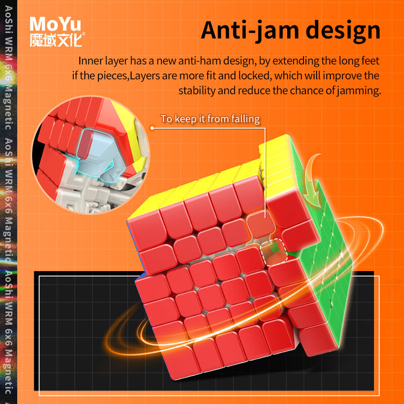 Moyu Aoshi WRM 6X6X6 المغناطيسي ماجيك سرعة مكعب Stickerless المهنية ألعاب متململة Aoshi WR م كوبو Magico اللغز