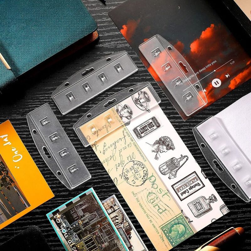 10 قطعة شفافة بطاقة شارة حامل اكسسوارات الصلب قابلة لإعادة الاستخدام بطاقة حماة بطاقة القابضون انتقاد بطاقات الحقيبة مكتب