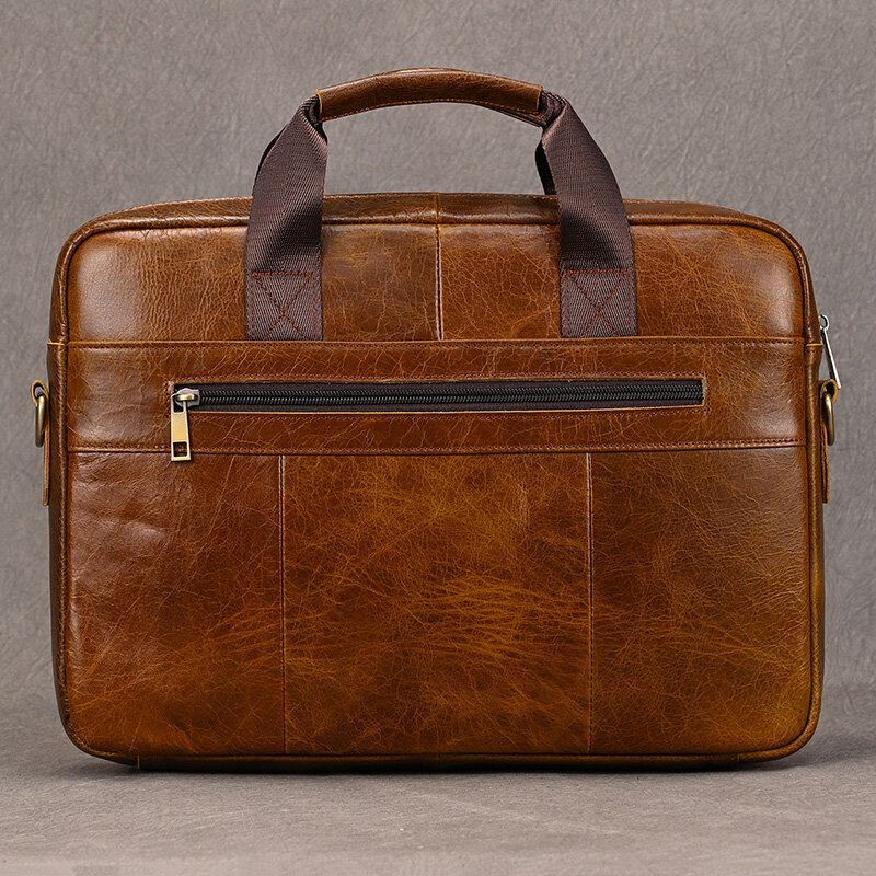 Luufan جلد أصلي للرجال الأعمال حقيبة 15 "محمول حقيبة حقيبة الذكور A4 وثيقة الكتف رسالة حقيبة حاسوب العمل حمل