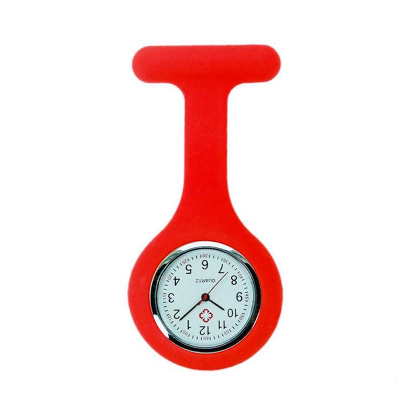 بسيطة بلون سيليكون ساعة جيب ممرضة ساعة بروش مشد ساعة جيب ساعة جيب ساعة حركة من كوارتز 14 ألوان