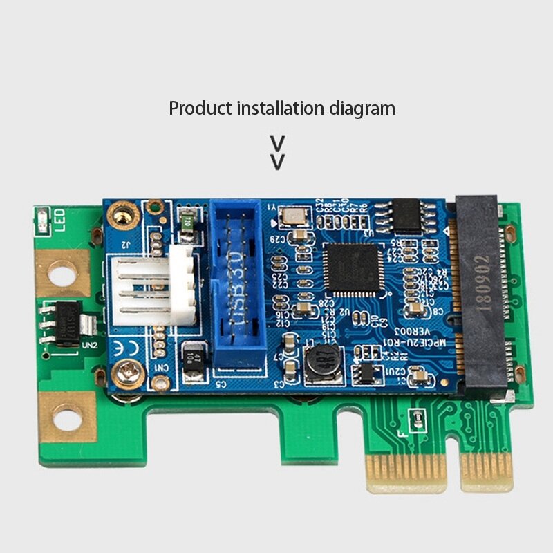 بطاقة محول PCIE إلى Mini PCIE ، فعالة ، خفيفة الوزن ، محمولة ، USB 3.0